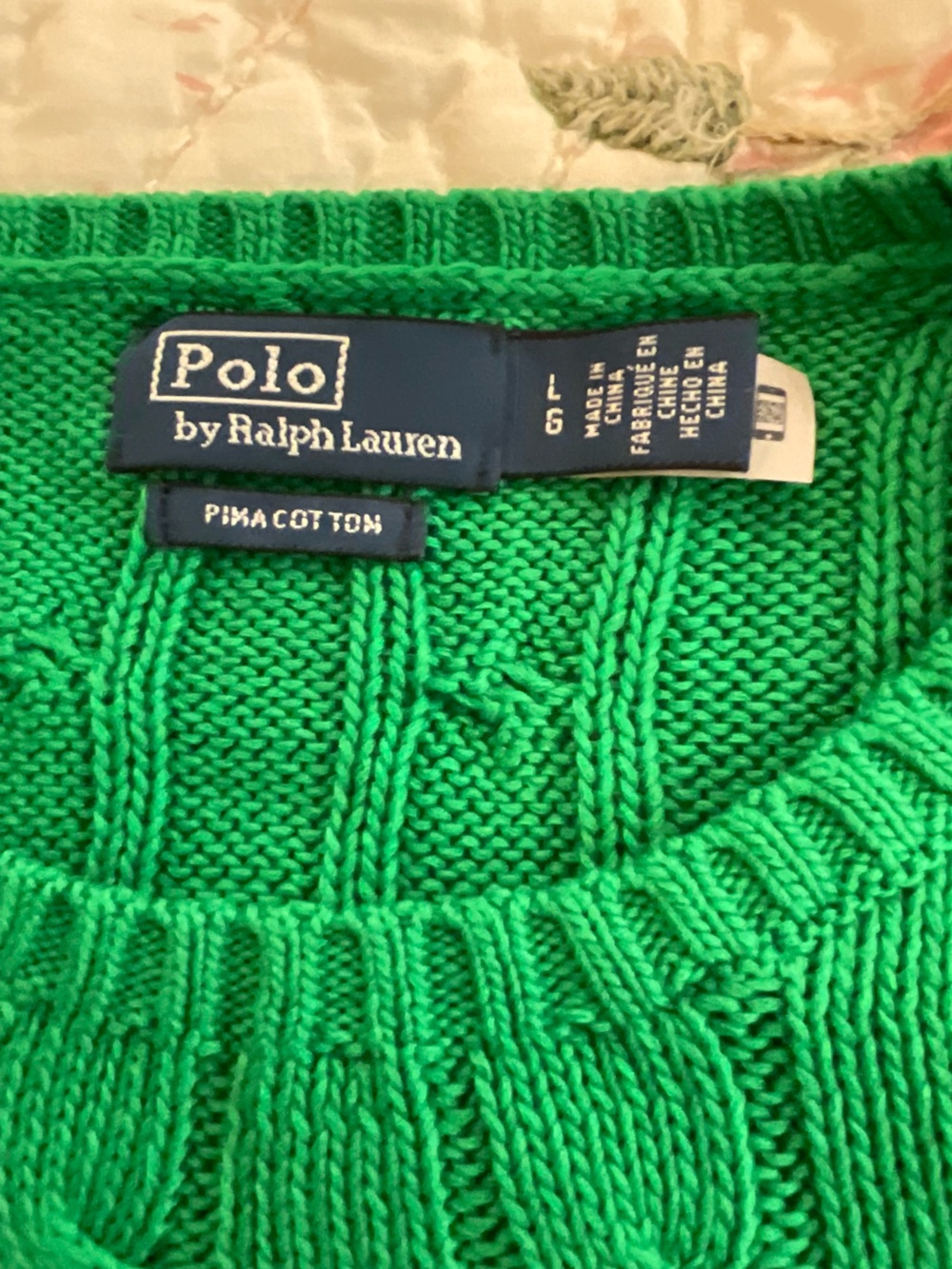 Polo by Ralph Lauren Green Cable-Knit Crew Neck Sweater - Picture 7 of 10